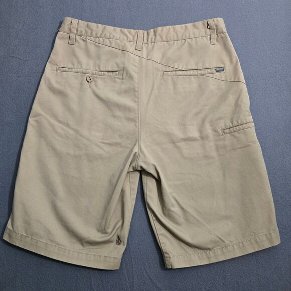 Volcom Men 31 Tan 10.5" Inseam Chino Flat Front Skater Shorts - Picture 2 of 13